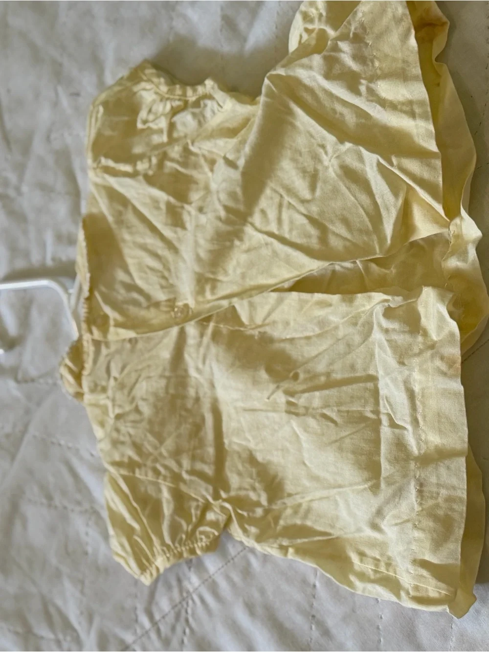 Vintage Girls' Yellow Smocked Cotton Top